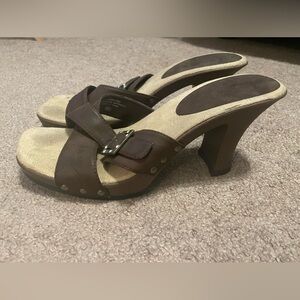 Candies Brown and tan clogs size 9.5